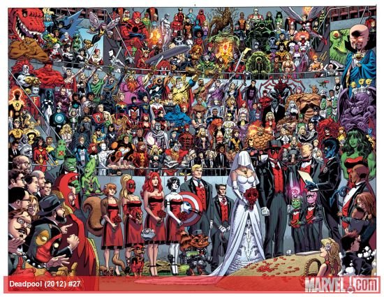 The cover for Deadpool #27. I wouldn't expect a big ceremony, though.