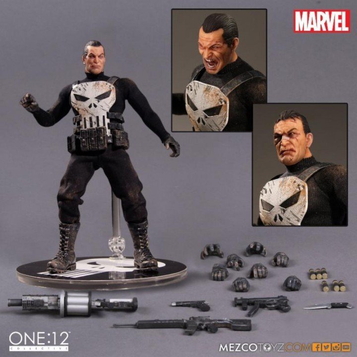 One:12 Marvel Punisher Frank Castle 6" Action Figure 1/12 1:12 Comic Movie Toys 