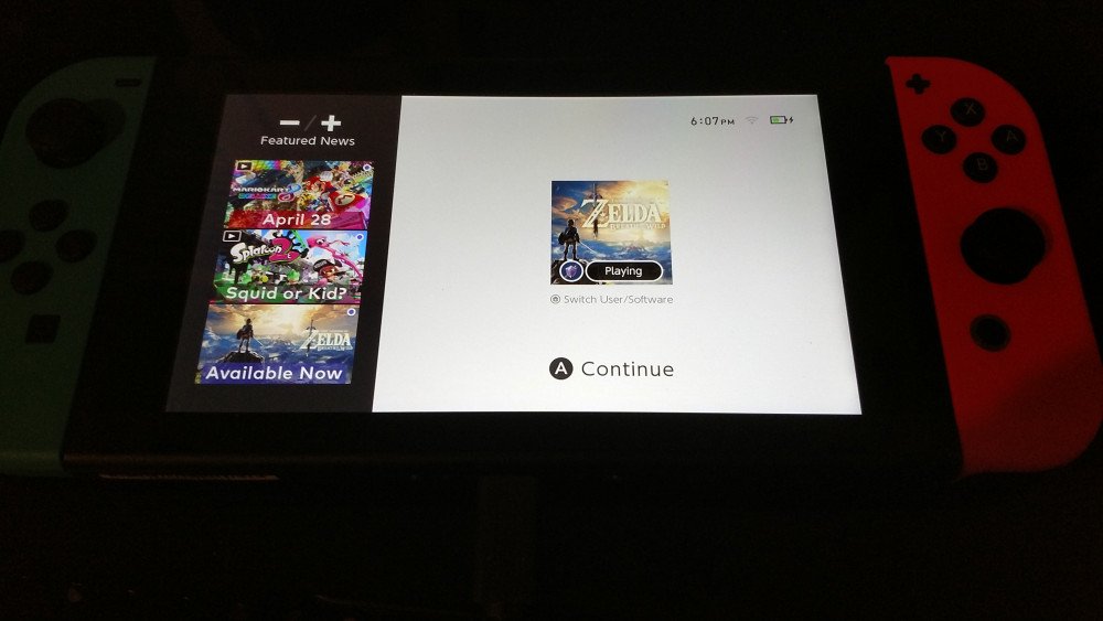 Nintendo Switch Tablet UI