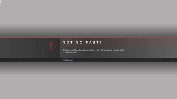 Destiny 2 PC banned screen