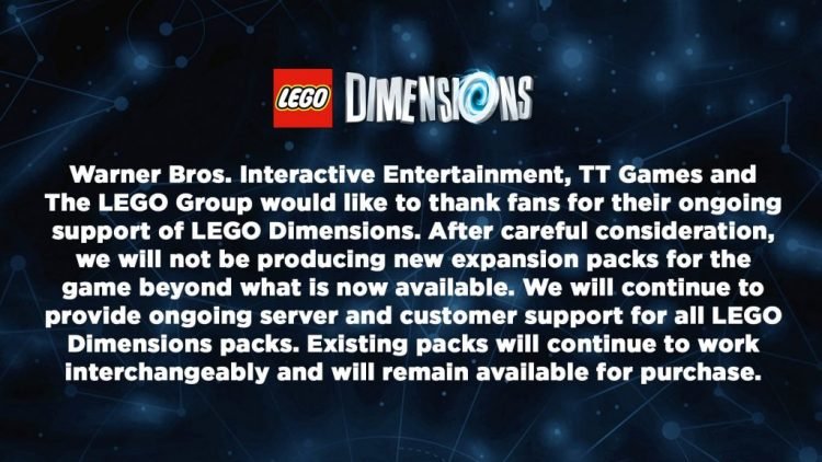 Lego Dimensions canceled.