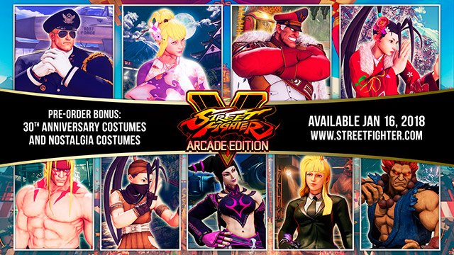 Street Fighter V: Arcade Edition Bonus Costumes
