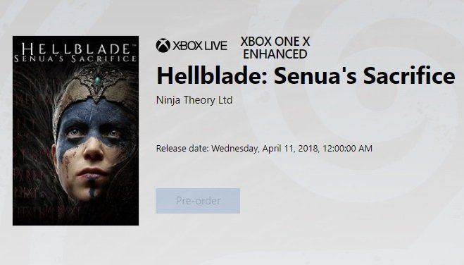 Hellblade Senua's Sacrifice heading to Xbox One