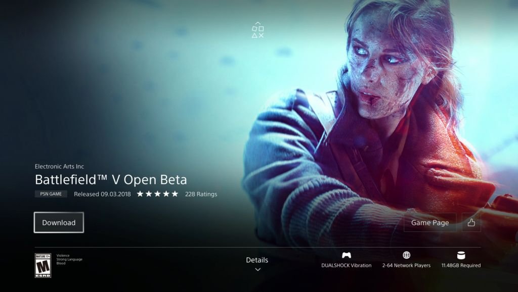 Battlefield V now beta available pre-load for open