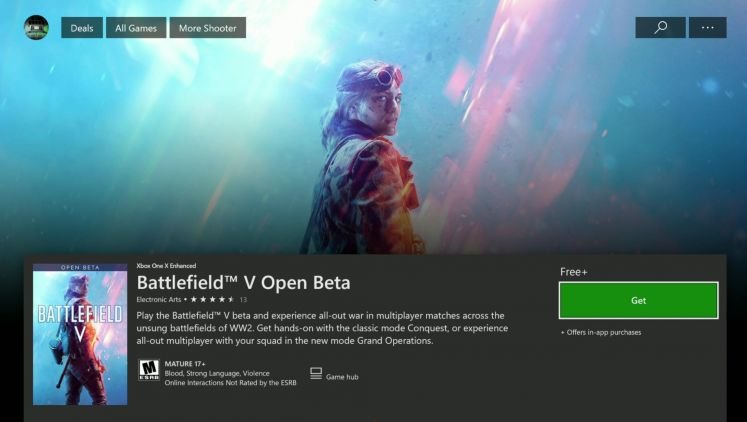 Battlefield V open beta - Xbox One