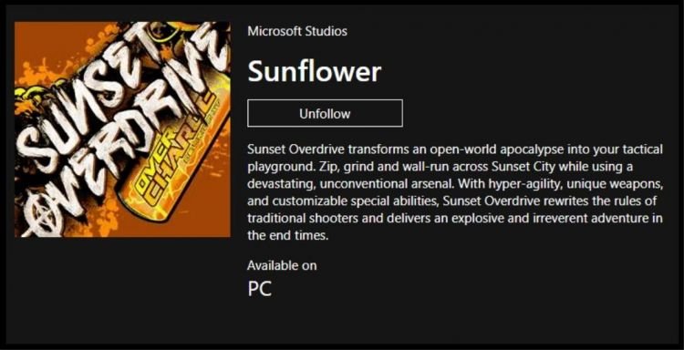 Sunset Overdrive On the Windows Store