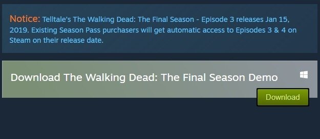 The Walking Dead The Final Season no longer on Steam