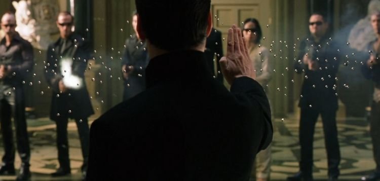 The Matrix Reloaded Bullets Scene