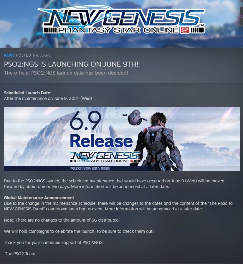 PSO2NG coming to Steam