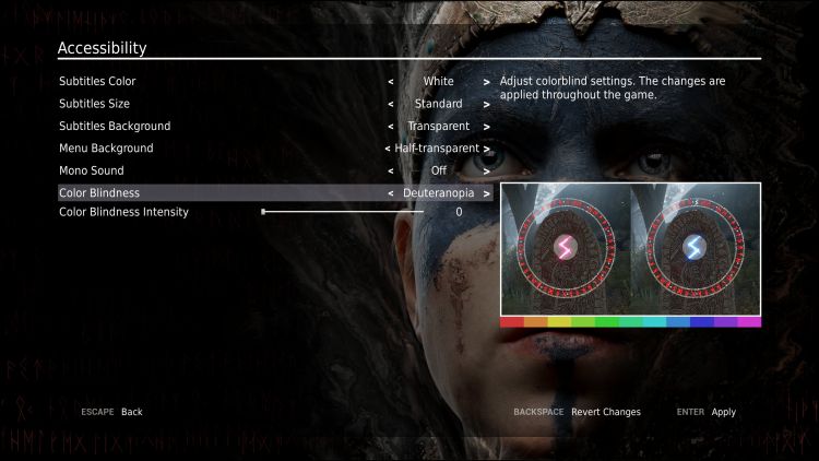 Hellblade Senua’s Sacrifice PC accessibility upgrades