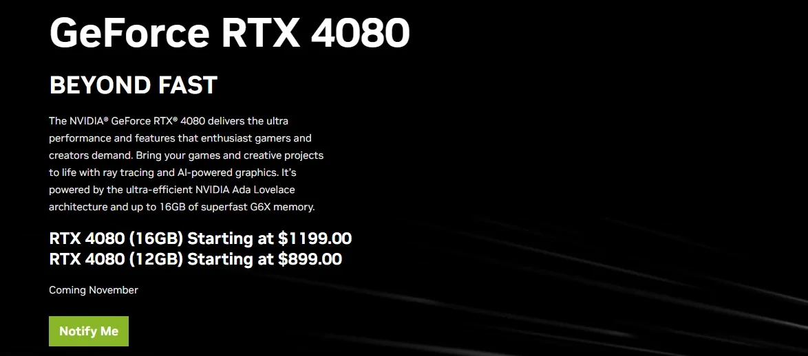 RTX 4080 GPU Page September