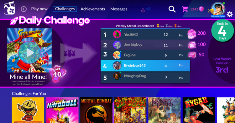 Daily Challenge Picture format on Xbox for Antstream Arcade