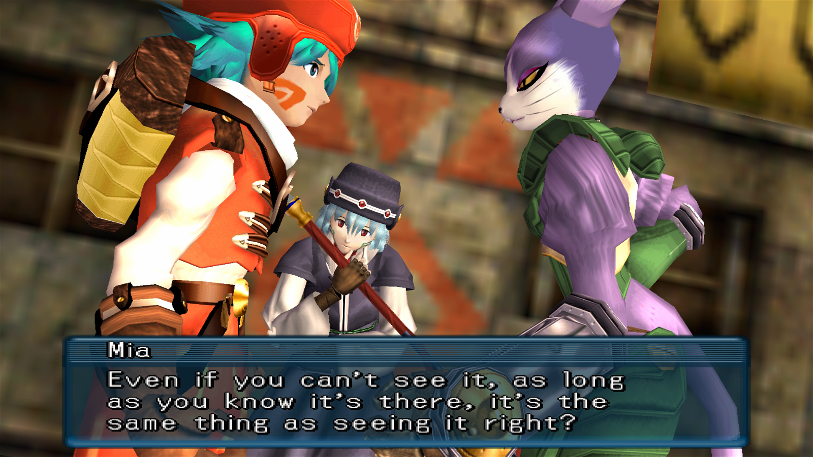 A Screenshot of Kite Meeting Mia in .Hack//Infection