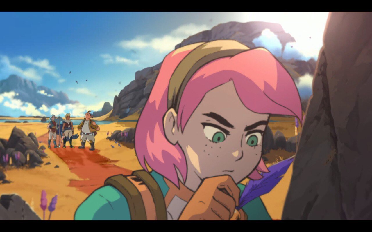 Screenshot of an animated cutscene for Sea of Stars