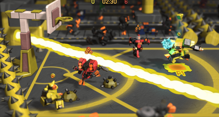 Screenshot of gameplay in RoboDunk