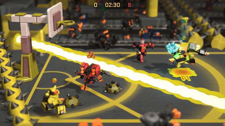 Screenshot of gameplay in RoboDunk