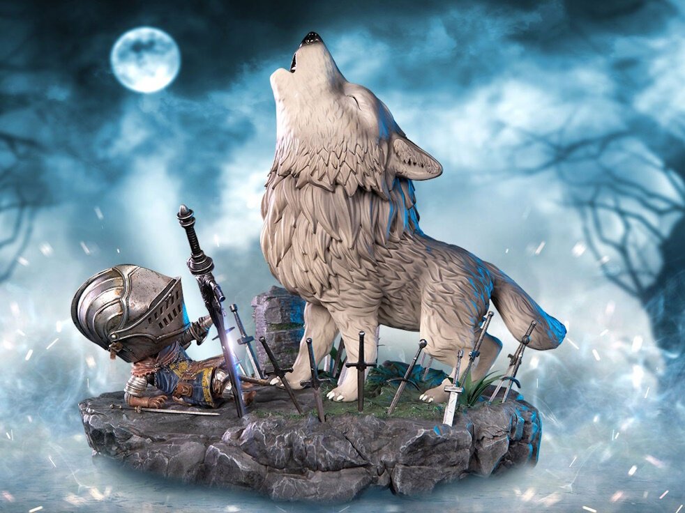 Dark Souls - The Great Grey Wolf Sif Definitive Edition Statue
