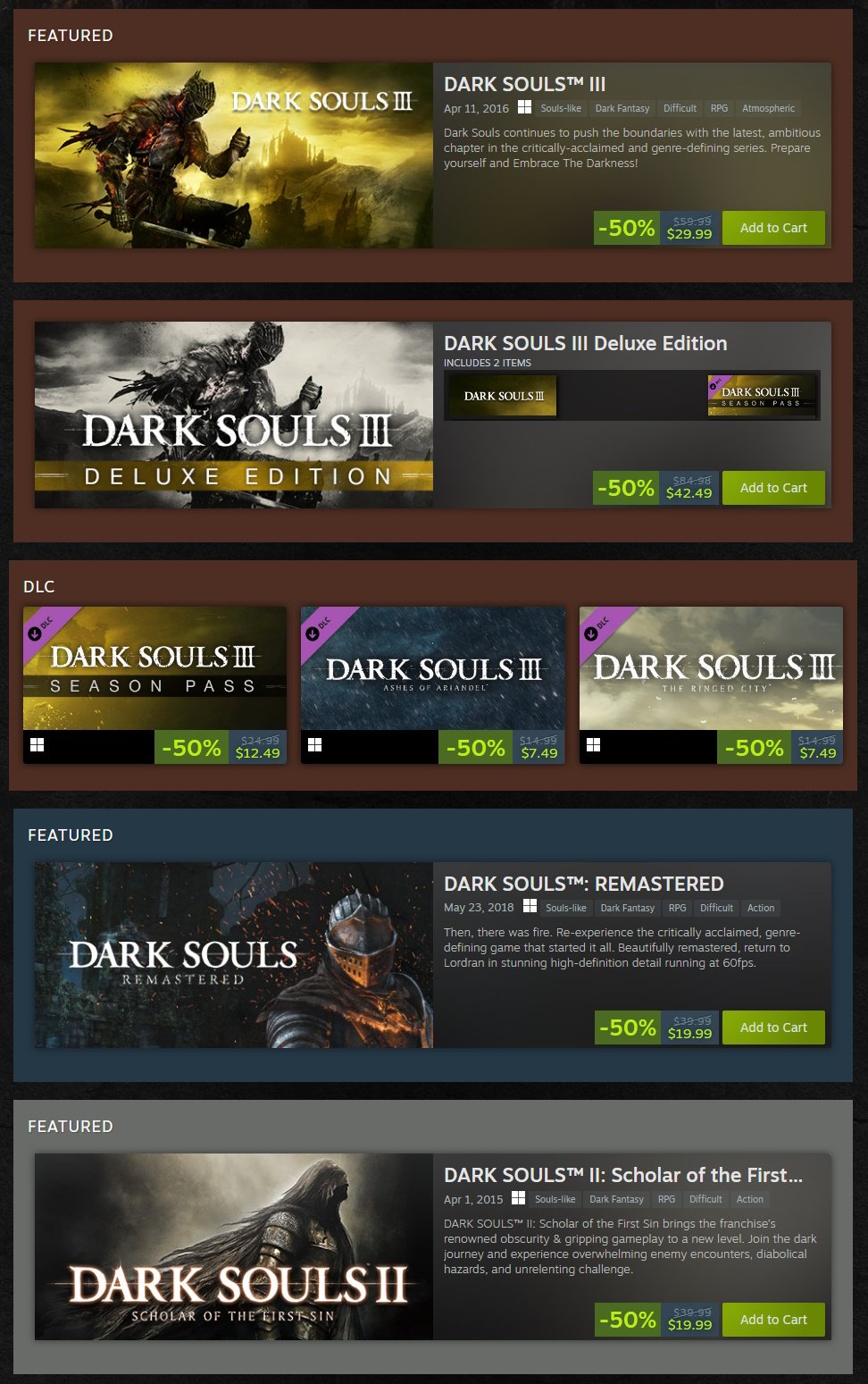 Vente Steam de Dark Souls 5-10-2024