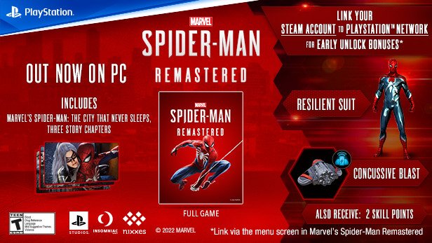 Avantages de Spider-Man sur PC PSN